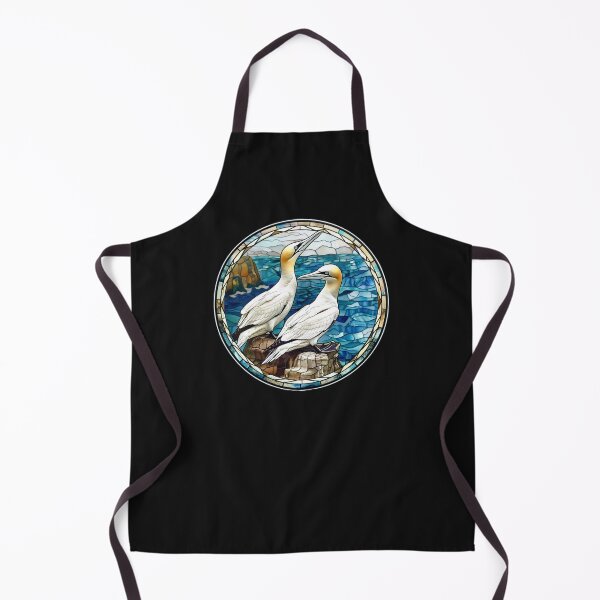 Item preview, Northern Gannets Birds Stained Glass Illustration designed and sold by Dewdrop & Fern.