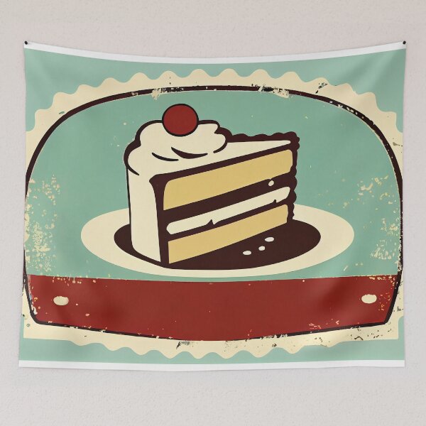 Item preview, Cake logo, kitschy vintage retro simple style, with copy space designed and sold by anytka.