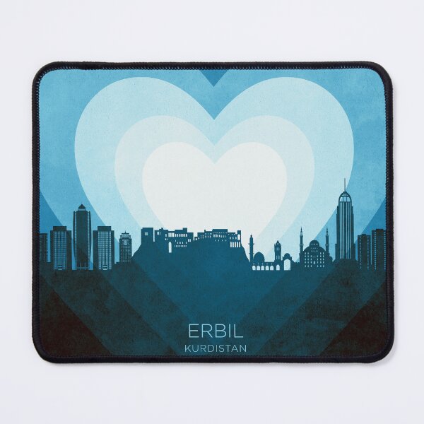 Item preview, Erbil Kurdistan Iraq Skyline Hearts Blue designed and sold by ArtPrints.