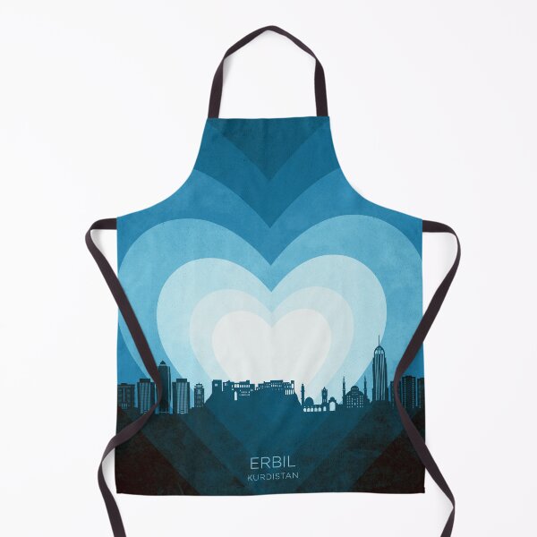 Item preview, Erbil Kurdistan Iraq Skyline Hearts Blue designed and sold by ArtPrints.