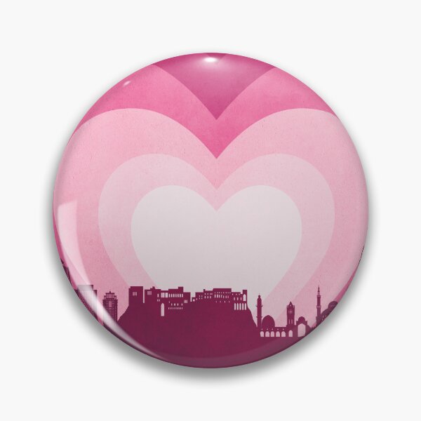 Item preview, Erbil Kurdistan Iraq Skyline Hearts Pink designed and sold by ArtPrints.