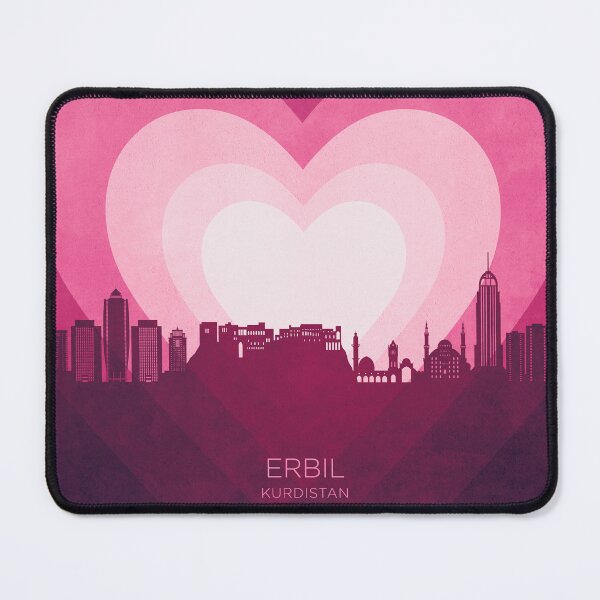 Item preview, Erbil Kurdistan Iraq Skyline Hearts Pink designed and sold by ArtPrints.