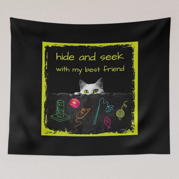 Item preview, Hide and seek, cat, black and vivid colors, my best friend designed and sold by silent-violin.