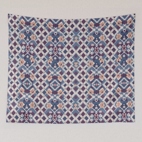 Item preview, Fancy Geometric Floral Pattern - Duvet, Canvas & Shower Curtains designed and sold by CelestialAllure.
