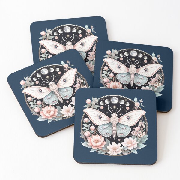 Item preview, Moth Moon Flowers Astrology Celestial boho aesthetics and Moon Astrology Lovers designed and sold by Collagedream.