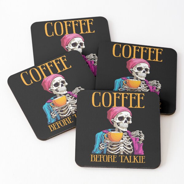Item preview, Coffee Before Talkie Drinking Skeleton Funny Halloween designed and sold by Dressed For  Duty.