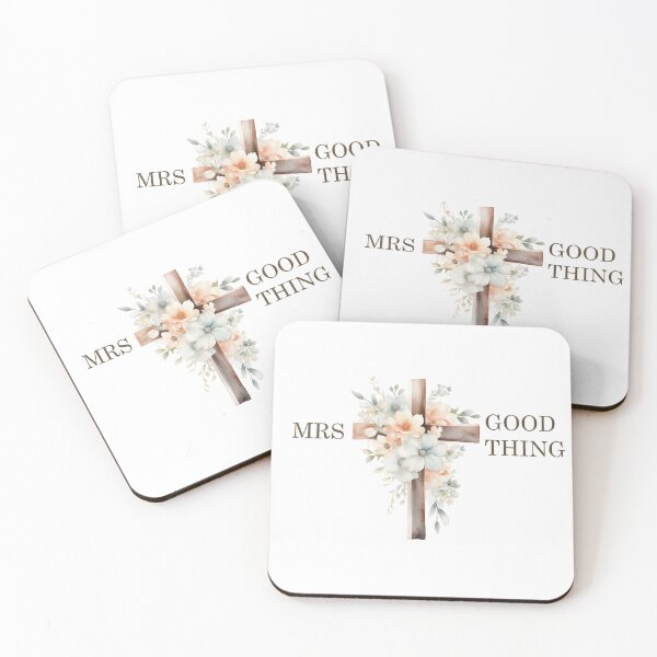 Item preview, Mrs Good Thing Cozy Retro Waterpaint Cross With Flowers designed and sold by SillyDarkShop.