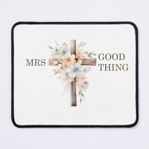 Item preview, Mrs Good Thing Cozy Retro Waterpaint Cross With Flowers designed and sold by SillyDarkShop.