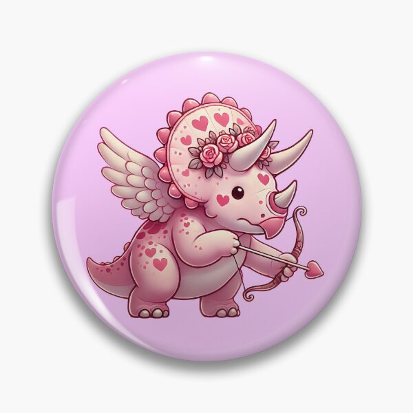 Artikelvorschau, Triceratops zum Valentinstag (linke Seite) entworfen und verkauft von Marchezin Digital.
