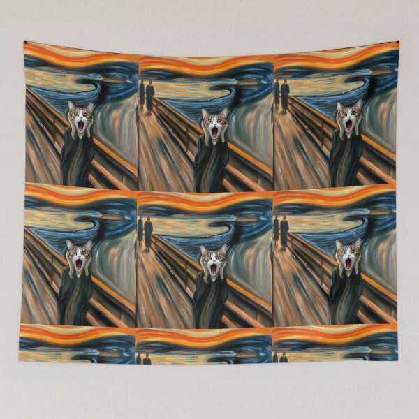 Item preview, Scream Cat parody of Edvard Munch painting designed and sold by ArtUnova.
