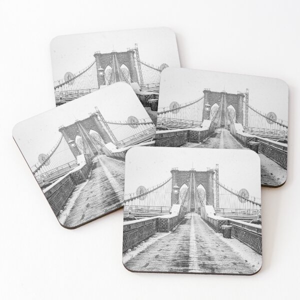 Item preview, Brooklyn Bridge in a Snow Storm (Black and White) designed and sold by LeandroNazar.