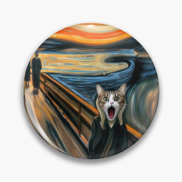 Item preview, Scream Cat parody of Edvard Munch painting designed and sold by ArtUnova.