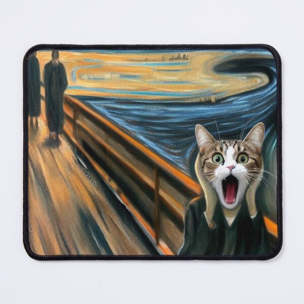 Item preview, Scream Cat parody of Edvard Munch painting designed and sold by ArtUnova.