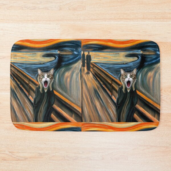 Item preview, Scream Cat parody of Edvard Munch painting designed and sold by ArtUnova.