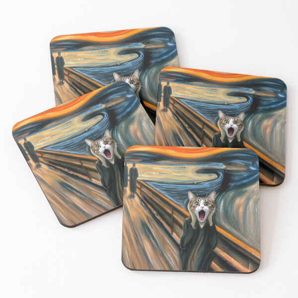 Item preview, Scream Cat parody of Edvard Munch painting designed and sold by ArtUnova.