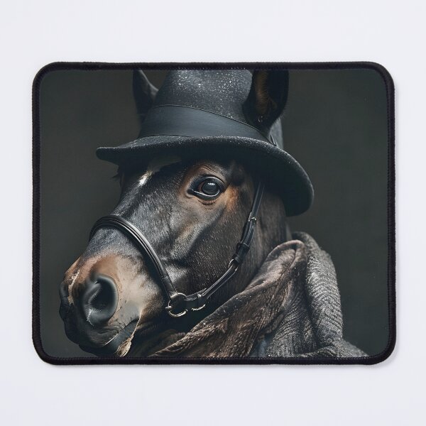 Item preview, Anthropomorphic horse wearing a stylish hat and scarf designed and sold by Artessie.