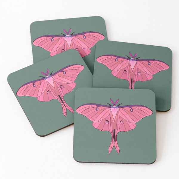 Item preview, pink Luna Moth designed and sold by Moth-Oak.