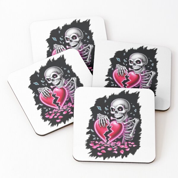 Item preview,  funny valentines day Skeleton  with Broken pink hearts,valentine Skeleton,Gothic Valentine designed and sold by Expressions-Sel.