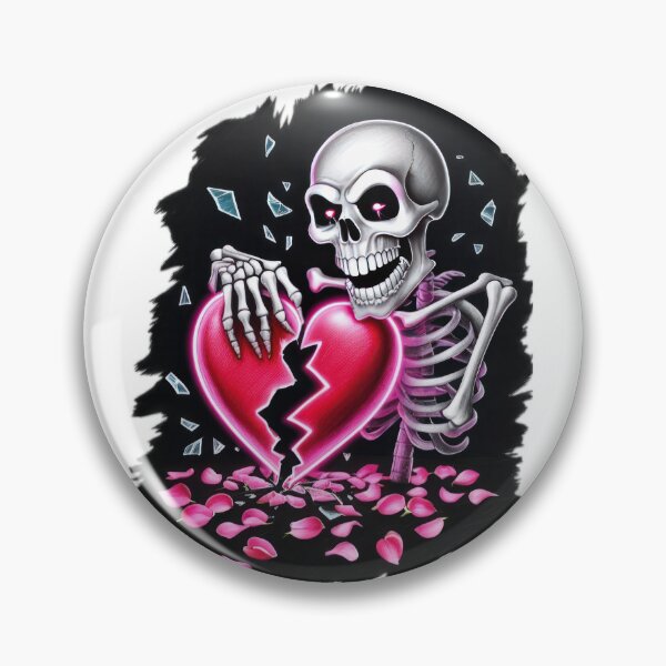 Item preview,  funny valentines day Skeleton  with Broken pink hearts,valentine Skeleton,Gothic Valentine designed and sold by Expressions-Sel.