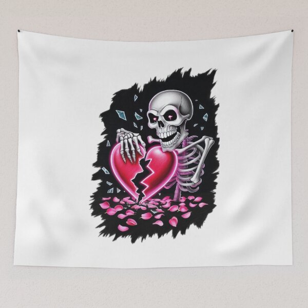 Item preview,  funny valentines day Skeleton  with Broken pink hearts,valentine Skeleton,Gothic Valentine designed and sold by Expressions-Sel.