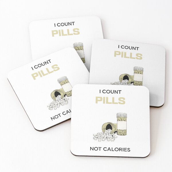 Item preview, I count pills not calories, funny pharmacist quote designed and sold by Merchattack.