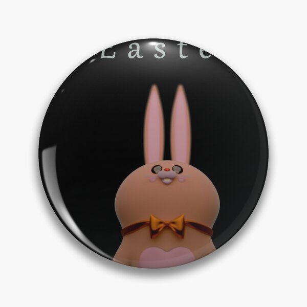 Item preview, Easter Bunny Figurine Standing Among Decorated Eggs on a Brown Background with "Happy Easter" Text designed and sold by Omar Lopez-Rincon.