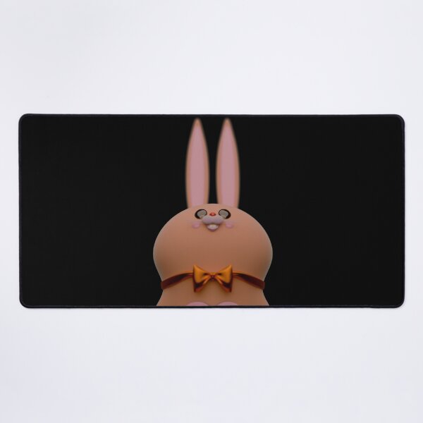 Item preview, Easter Bunny Figurine Standing Among Decorated Eggs on a Brown Background with "Happy Easter" Text designed and sold by Omar Lopez-Rincon.