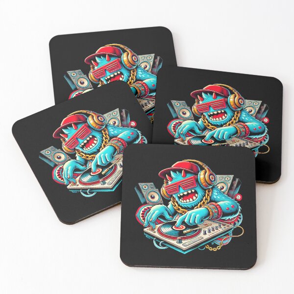 Item preview, Cool DJ Monster Illustration | Vibrant Hip-Hop Music Design | Funny DJ Beast Art for Music Lovers designed and sold by DrawHandArt.