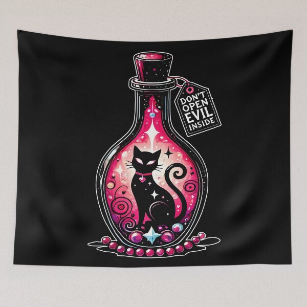Item preview, Mystical Black Cat Potion | Enchanted Magic Bottle Design | Witchy Aesthetic Artwork designed and sold by DrawHandArt.