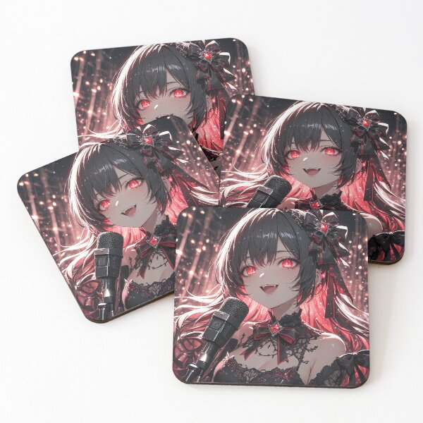 Item preview, Manga Evil Girl with red eyes singing  designed and sold by TheArtistOf2022.