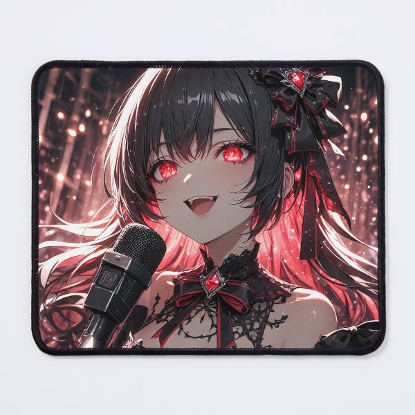 Item preview, Manga Evil Girl with red eyes singing designed and sold by TheArtistOf2022.