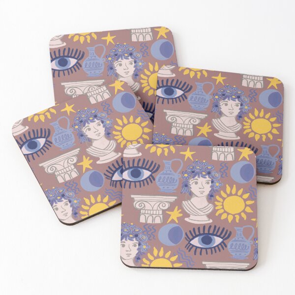 Item preview, Coffee Greco-Roman Dreamscape – Mythological Aesthetic Pattern Illustration Jemma Jamie Skidmore  designed and sold by Jemma Jamie Skidmore.