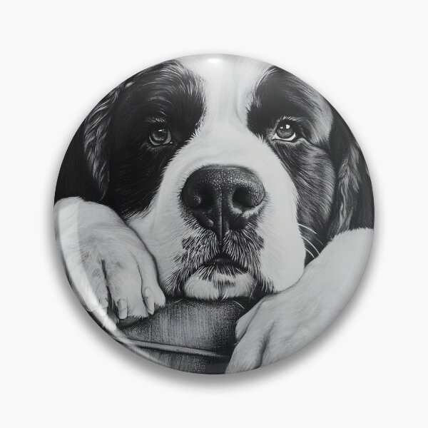 Item preview, Realistic Saint Bernard pencil drawing designed and sold by Pencil-Art.