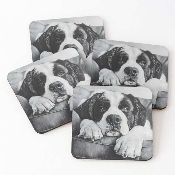 Item preview, Realistic Saint Bernard pencil drawing designed and sold by Pencil-Art.