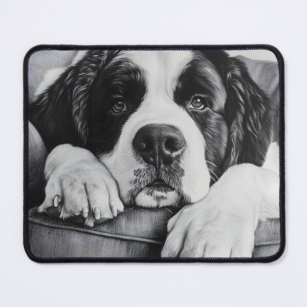Item preview, Realistic Saint Bernard pencil drawing designed and sold by Pencil-Art.
