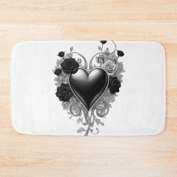 Item preview, Gothic valentines day Black heart with roses decoration,valentine heart,Gothic Valentine designed and sold by Expressions-Sel.