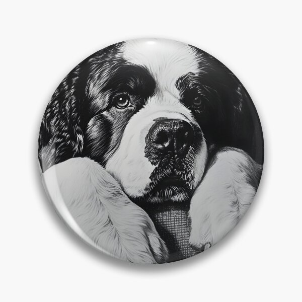 Item preview, Realistic Saint Bernard pencil drawing designed and sold by Pencil-Art.