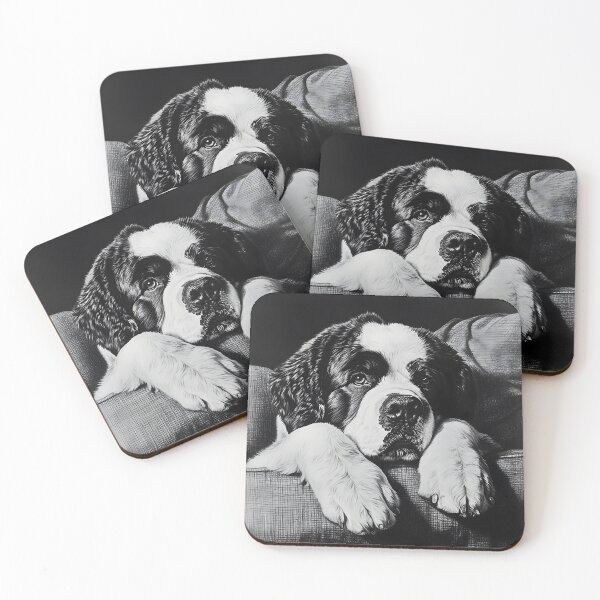 Item preview, Realistic Saint Bernard pencil drawing designed and sold by Pencil-Art.