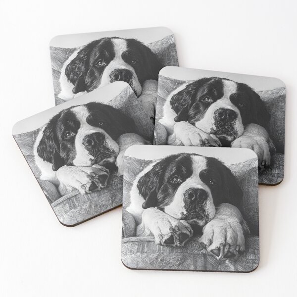 Item preview, Realistic Saint Bernard pencil drawing designed and sold by Pencil-Art.
