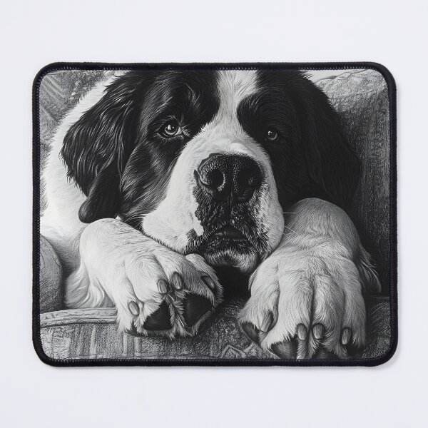 Item preview, Realistic Saint Bernard pencil drawing designed and sold by Pencil-Art.
