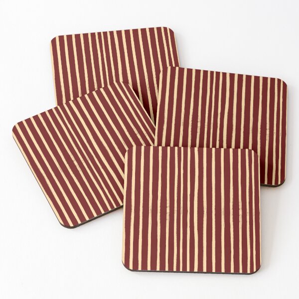 Item preview, Yellow Brushstroke Stripes on Dark Red designed and sold by OneThreeSix.