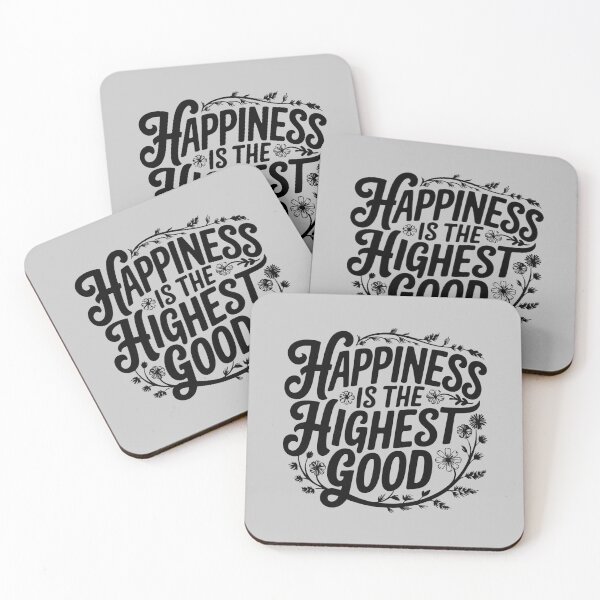 Item preview, Happiness Is the Highest Good - Floral Typography designed and sold by Twisted Kids.