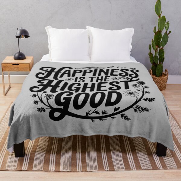Item preview, Happiness Is the Highest Good - Floral Typography designed and sold by Twisted Kids.
