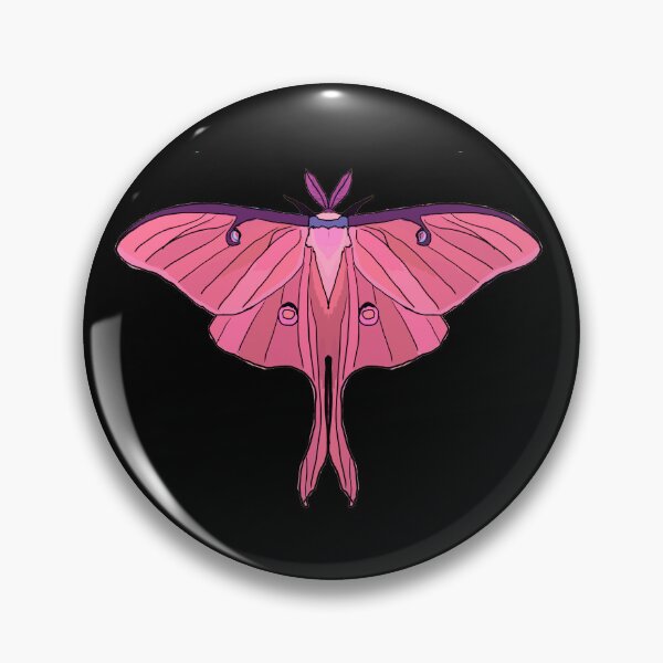 Item preview, pink Luna Moth designed and sold by Moth-Oak.