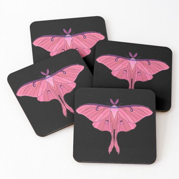 Item preview, pink Luna Moth designed and sold by Moth-Oak.