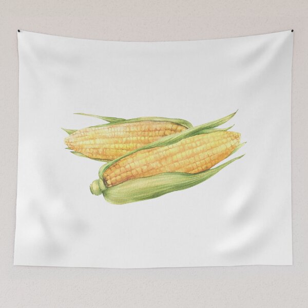 Item preview, Corn Cobs. Sweet Yellow maize. Watercolor hand painted food Illustration designed and sold by BartolArt.
