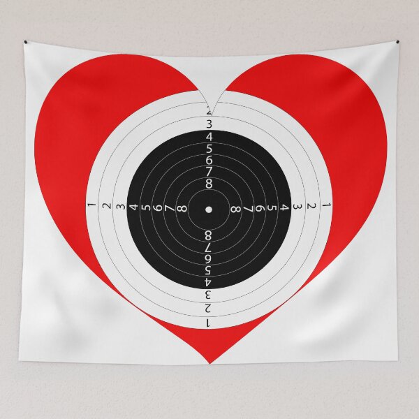 Item preview, Heart-Enclosed Target Shooting Chart Vector Art designed and sold by dennaibz.