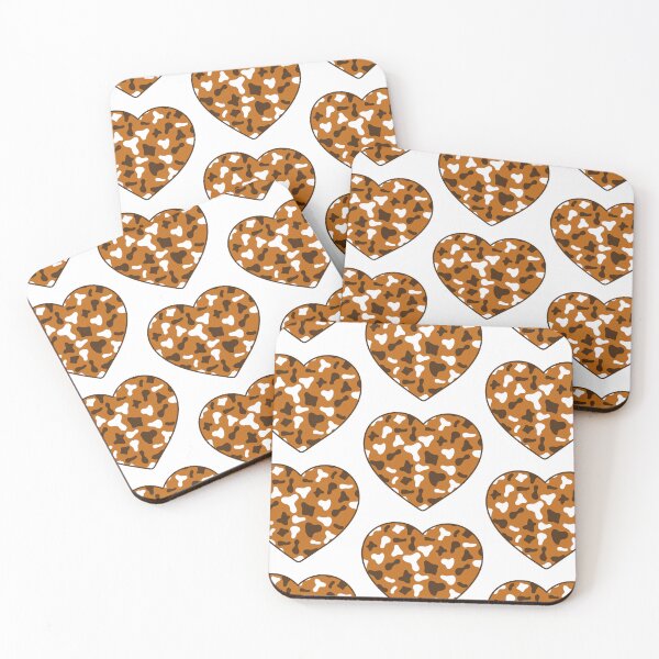 Item preview, Big Brown White Cow Patches on Caramel Cowhide | Continues Caramel Cow Heart designed and sold by PatternPen.