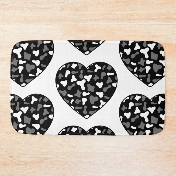 Item preview, Big Grey White Cow Patches on Black Cowhide | Continues Black Cow Heart designed and sold by PatternPen.