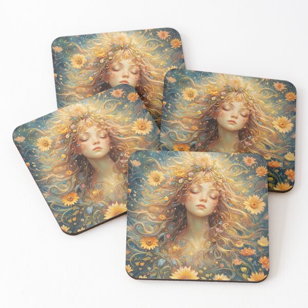 Item preview, Sunflowers girl nature portrait designed and sold by TheArtistOf2022.